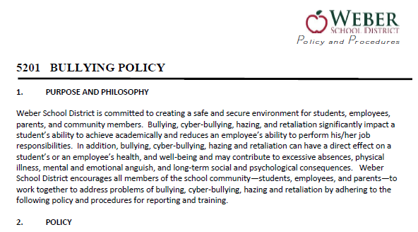 Bullying Policy 5201 PDF